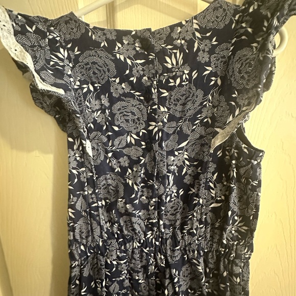 Janie and Jack Navy Floral Jumpsuit - Picture 5 of 6